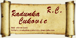 Radunka Ćuković vizit kartica